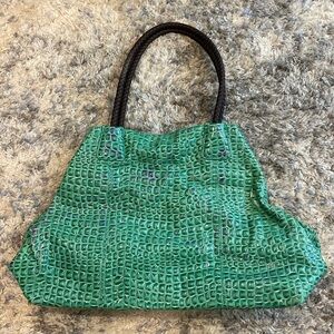 Green textured Big Buddha Tote